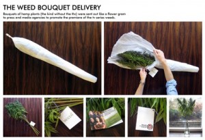 weed bouquet, joints, MMJ, medical marijuana, recreational marijuana, marijuana gifts, guerrilla marketing, weird marketing, marketing advice