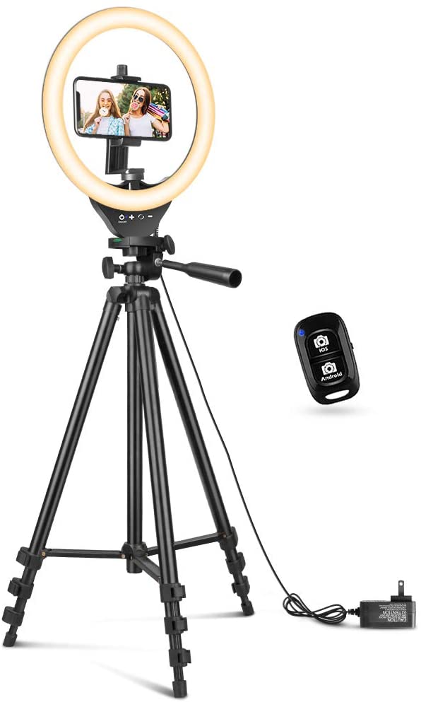 Indflydelsesrig bølge Hummingbird 10'' Ring Light with 50'' Extendable Tripod Stand, Sensyne LED Circle Lights  with Phone Holder for Live Stream/Makeup/YouTube Video/TikTok, Compatible  with All Phones. - Faceted Media Digital Marketing + Web Design